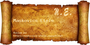 Maskovics Etele névjegykártya